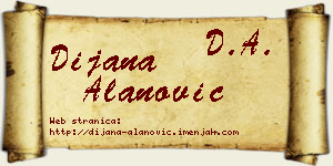 Dijana Alanović vizit kartica